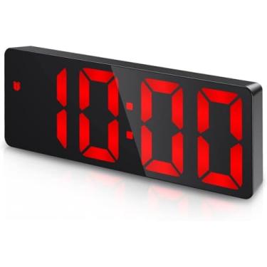 Imagem de Relógio de Mesa Digital Full Led Inteligente Com Despertador Alarme Temperatura e Soneca(Led Vermelho)