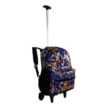 Imagem de Mochila Juvenil Sonic Rodinhas Masculina Escolar Meninos Top - Outras 