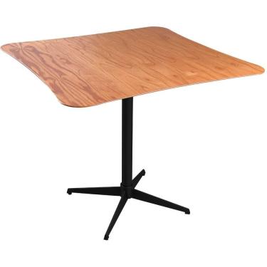 Imagem de Mesa De Jantar Copa Castanho Base Em Metal Preto 90 Cm