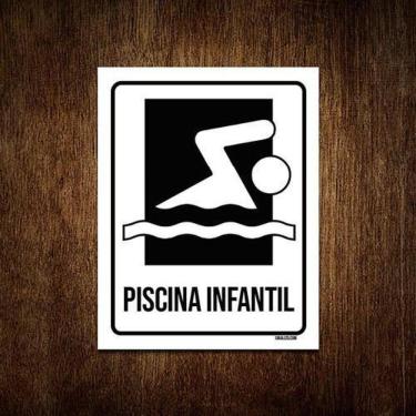 Imagem de Kit 10 Placas Condomínio Ambiente Piscina Infantíl