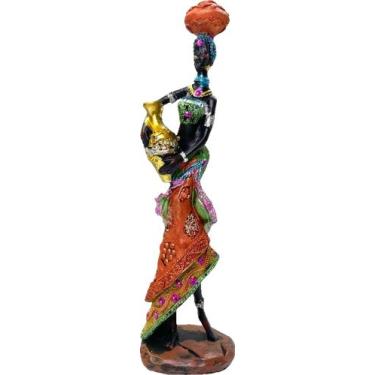 Imagem de Escultura Mulher Africana Imagem Decorativa Mulher Negra - Corban, Vas