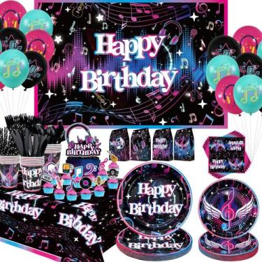 Imagem de Decorações de festa: Obussgar Music Birthday Party serve 20