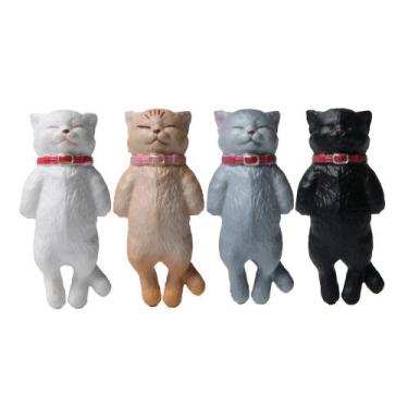 Imagem de Ímãs de geladeira Sleeping Cat Resin Animal, 4 unidades - yiweisai