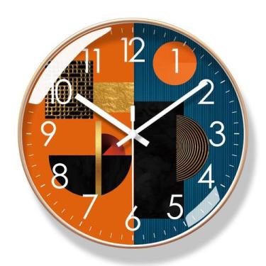 Imagem de Relógio de parede moderno abstrato de 30 cm de quartzo sem tique-taque