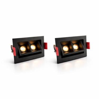 Imagem de 2 Spot Mini Downlight Duplo Led Embutir Direcionável Luz10 - Luz10kit2