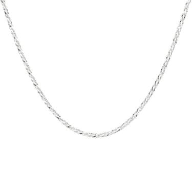 Imagem de Corrente Colar Pipoca Diamantada De Prata 925