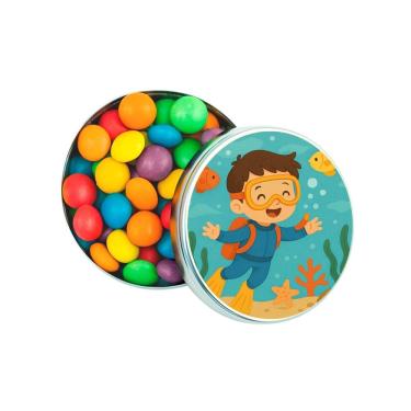 Imagem de Latinha Lembrancinha Personalizada Menino Mergulhador