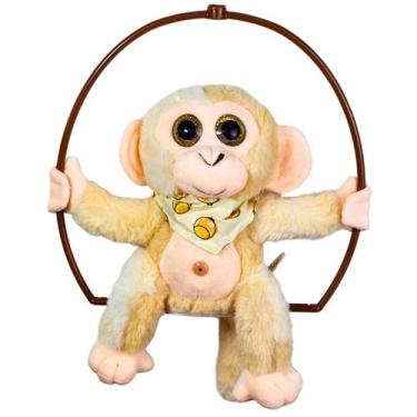 Imagem de Macaco de Pelúcia Repete Fala Luz Som e Movimento Interativo - Nikity 