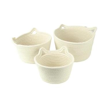 Imagem de Cesta De Armazenamento Em Forma De Orelha De Gato, Organizador De Mesa