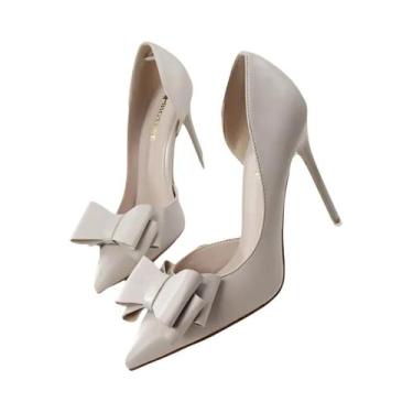 Imagem de Sapatos De Salto Alto Femininos Com Laço Fofo 75cm 10cm, Sapatos Corea