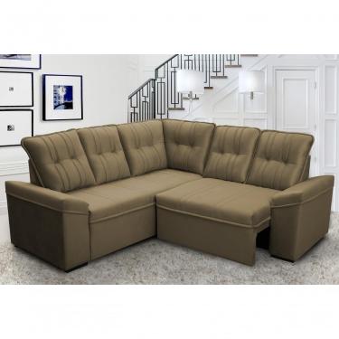 Imagem de Sofá Canto London Bege Suede Velut - King House