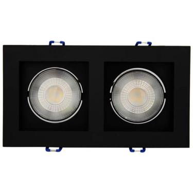 Imagem de Spot led duplo direcionavel recuado embutir preto 10w branco frio 6000