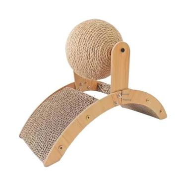 Imagem de Arranhador Vertical De Madeira Para Gatos Com Roda Gigante, Bola De Si