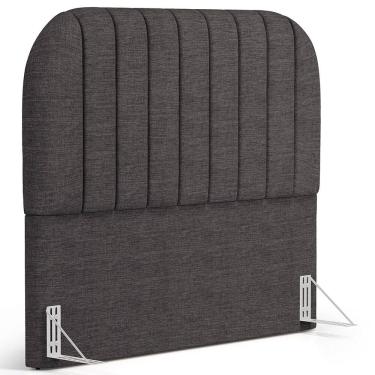 Imagem de Cabeceira Cama Box Casal Estofada Orgânica 140cm Alice W01 Linho Cinza Escuro - Lyam Decor