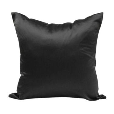 Imagem de Capa Almofada Sala Quarto Cozinha 40x40 Cetim Zíper 02 Un Cor:preto - 