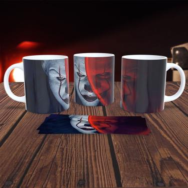 Imagem de Caneca de Porcelana 325ml Personalizada Filmes Decorada It a Coisa para Bebidas com Estampa Temática em Material Branco
