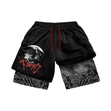 Imagem de Shorts De Treino Esportivos Masculinos plus Size Y2K Anime Maniac Para