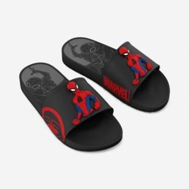Imagem de Chinelo Slide Marvel Dash Infantil Homem Aranha Preto-Masculino