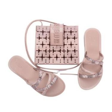 Imagem de Kit Sandália + Bolsa Melissa Golden Feminina Rosa-Feminino