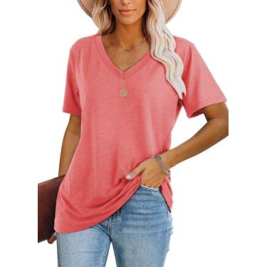 Imagem de Remera Casual de Mujer Lunivop con Cuello en V y Manga Corta