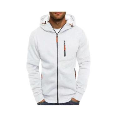Imagem de Moletom Masculino Slim Fit Com Capuz E Zíper, Design Casual, Jaqueta E