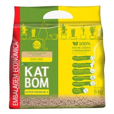 Imagem de Granulado Sanitário Katbom Capim Limão Para Gatos - 6Kg - Basa