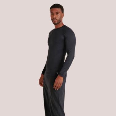 Imagem de Camiseta Térmica Masculina Proteção Uv Manga Longa Lupo, GG, Preto
