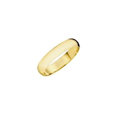 Imagem de Aliança de Casamento Ouro 10k Meia Cana Lisa 4mm - R K N AZI COMERCIO 