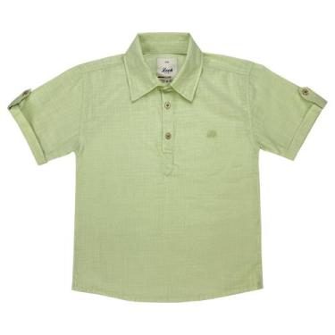 Imagem de Camisa Juvenil Look Jeans Tricoline Collor, Verde, 6