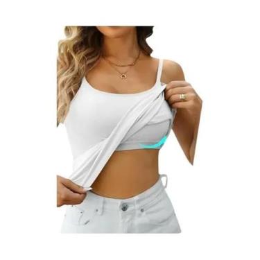 Imagem de Conjunto Feminino De 2 Peças: Camisolas Regata Lisas Com Alça Fina Aju