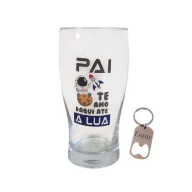 Imagem de Copo Com Chaveiro Personalizado Vidro 580ml Dia Dos Pais Presente Cerv