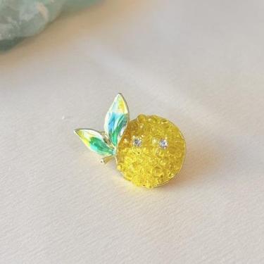 Imagem de Mini Broche Limão com Pedras Brilhantes - Pistache Acessórios