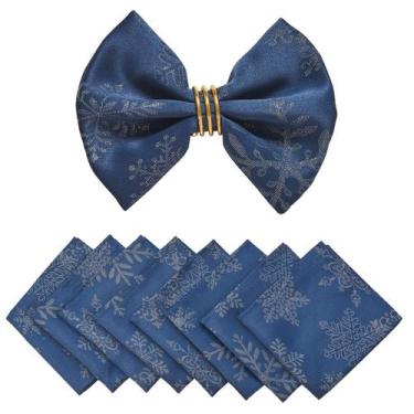 Imagem de Guardanapos de Tecido HomeJoy 8 Unidades 43x43 cm Azul-Marinho e Prata