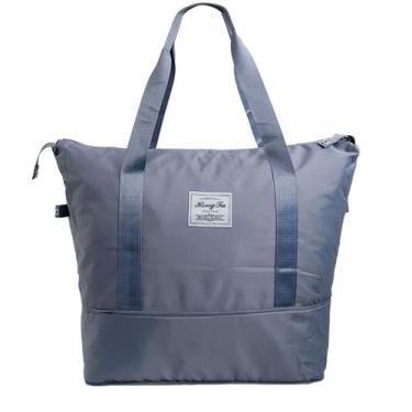 Imagem de Bolsa Viagem Feminina Dobrável Grande Academia Leve Oxford Compartimen