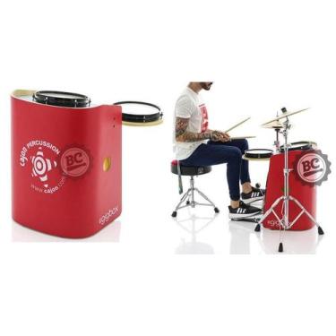 Imagem de Bateria Cajón Percussion Gig Box GB-VR Vermelho Mini Bateria Cajón Kit