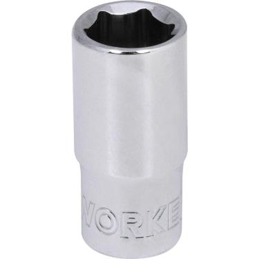 Imagem de Soquete Sextavado Encaixe 1-4 8mm Worker com Acabamento Cromado em Aço Especial Bivolt