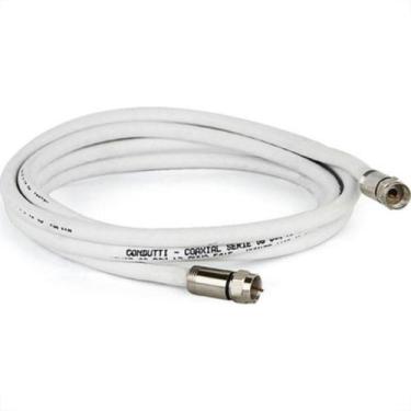 Imagem de Fio Coaxial Kit Rgc06 C/Conec Branco 10Mt - DEZCOMP