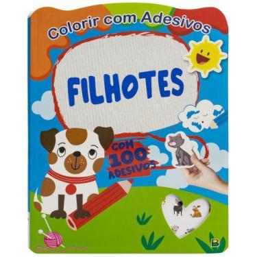 Imagem de Livro - Colorir com Adesivos: Filhotes