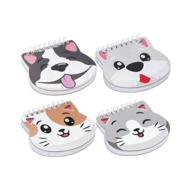 Imagem de Kit 04 Caderneta (PEQUENA) Bichinhos Best Friend 80 Folhas  BRW  Cat  