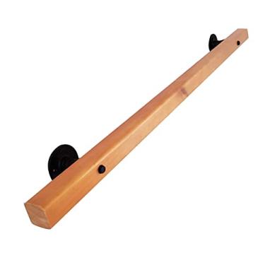 Imagem de Pkfinrd Corrimãos de escada para ambientes internos Corrimãos de madeira para escadas internas sem barreiras Barra de apoio para idosos Jardim doméstico Corredor lofts Trilho de terraço (Tamanho : 120 cm)