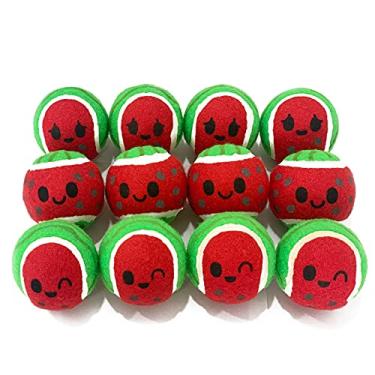 Imagem de Mondon Bolas de tênis para cães de estimação de 6,6 cm de qualidade para cães grandes, médios e pequenos, pacote com 12 bolas para treinamento, brincar, exercícios e buscar - borracha natural e não tóxica | Durável e segura