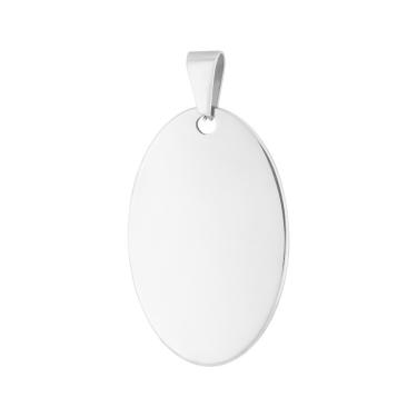 Imagem de Pingente Aço Placa Lisa Oval 40x25mm