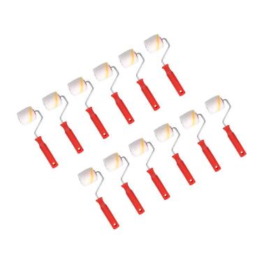 Imagem de Kit 12 Rolo Lã Sem Respingo 5cm Pintura Tinta Latex Acrilica Roma