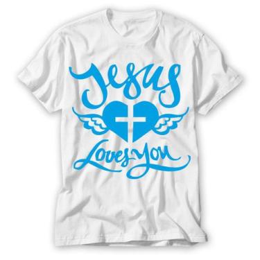 Imagem de Camiseta Diferentes Com Frases Jesus Love You Camisa Legal - Vidape