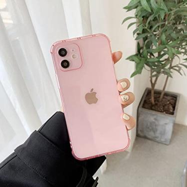 Imagem de Capas de telefone macias claras de cor doce para iPhone 12 Pro Max 11 Pro Max X XS XR 7 8 Plus 12mini tampa traseira, rosa, para iphone7Plus 8plus
