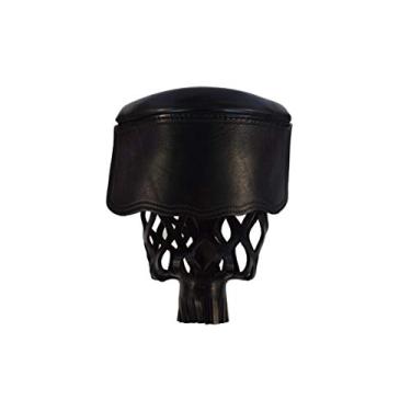 Imagem de Bolsos de couro para mesa de bilhar com franja ou escudo – Conjunto de 6 (preto escudo)