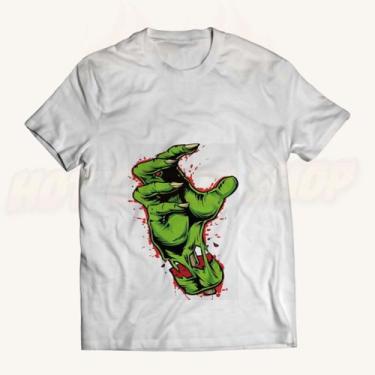 Imagem de Camiseta Unissex Infantil E Adulto Mão Zumbi - Hot Cloud Shop