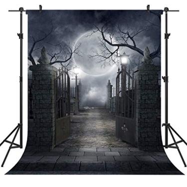 Imagem de OUYIDA Tema de Halloween de 1,52 m x 1,83 m, pano de fundo de fotografia personalizado, suporte de estúdio TP17A, Clear, 5'x7'