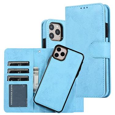 Imagem de Capa de couro de luxo para iPhone 14 12 13 Mini 11 Pro XR XS Max 6 6s 7 8 Plus 5 5s SE 2020 2022 Flip Wallet Slot Card Slot Capa de telefone, azul céu, para iPhone 7Plus 8Plus