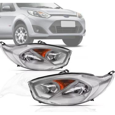 Imagem de Par Farol Ford Fiesta 2011 2012 2013 2014 Cromado Tyc